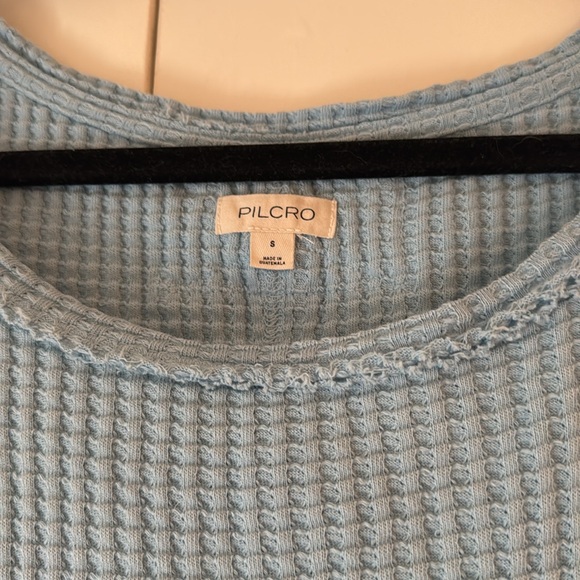 Anthropologie Pilcro Short-Sleeve Waffle Tee in Baby Blue - Picture 4 of 6